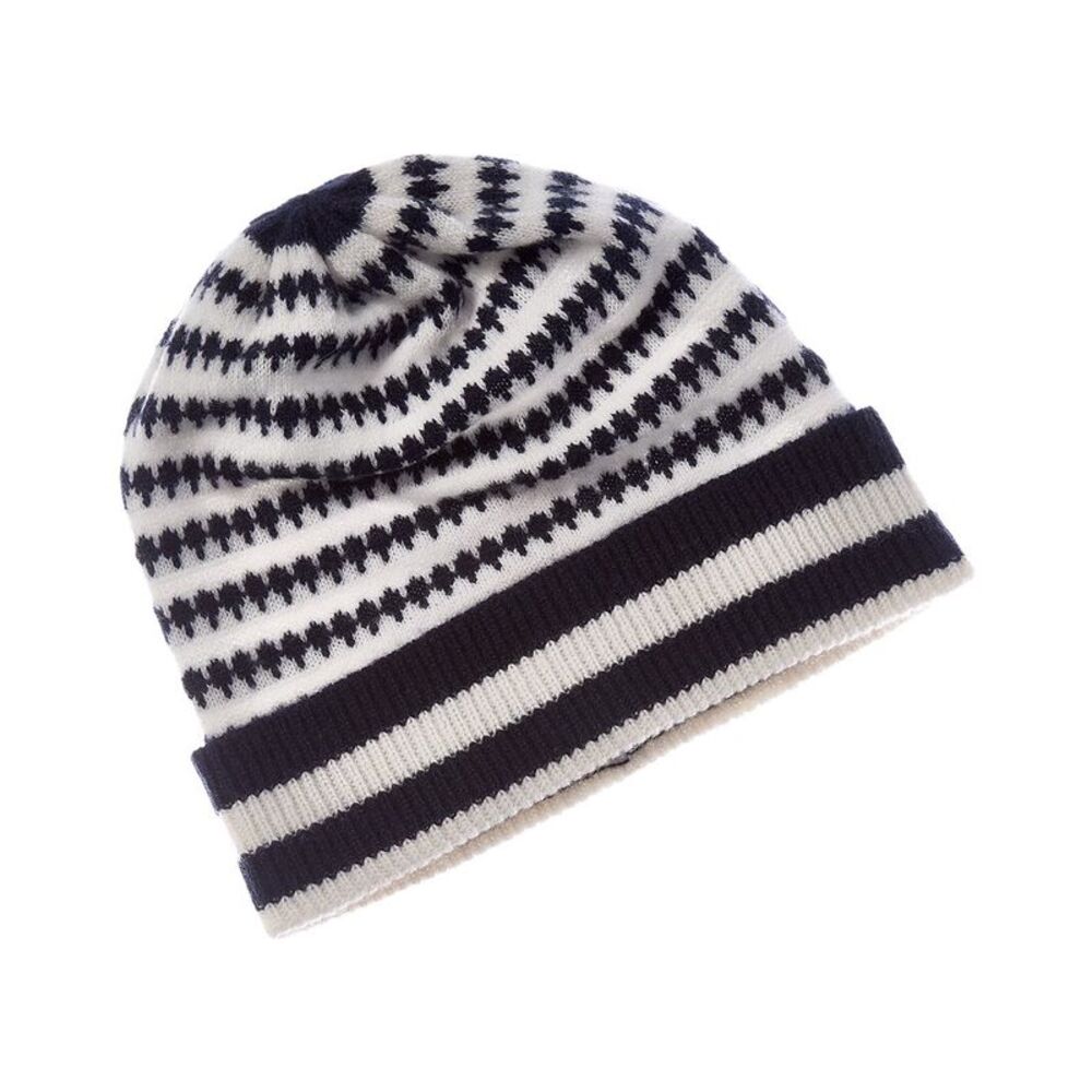 Brodie Cashmere Henneycomb Cashmere Beanie, Blue